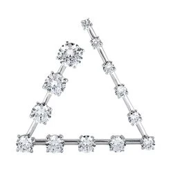 14K White Gold 13 Stone Diamond Journey Necklace 3.80ct