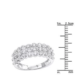 14K Yellow Gold 3 Row Diamond Wedding Band For Women LUXURMAN Anniversary Ring -Fashion Accessories Shop 14k gold 3 row diamond wedding band for women luxurman anniversary ring rulerwh