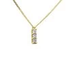 14K Yellow Gold 3 Stone Diamond Journey Pendant For Women 0.3ct