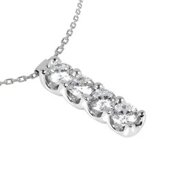 14K White Gold 4 Stone Diamond Journey Necklace 0.40ct -Fashion Accessories Shop 14k gold 4 stone diamond journey necklace 040ct p 28011 back white 20220426