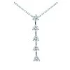 14K White Gold 5 Stone Diamond Journey Necklace 1.75ct