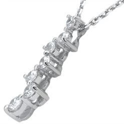 14K White Gold 7 Stone Diamond Journey Necklace 2.50ct -Fashion Accessories Shop 14k gold 5 stone diamond journey necklace 250ct p 28152 back white 20220426