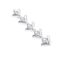 14K White Gold Designer 5 Stone Diamond Journey Pendant 0.25ct