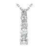 14K White Gold Designer 5 Stone Round Cut Diamond Journey Pendant 0.50ct