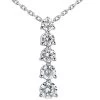 14K White Gold Handmade 5 Stone Diamond Journey Pendant 0.50ct
