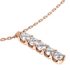 14K White Gold Designer 5 Stone Diamond Journey Pendant 0.75ct 13 14K White Gold Designer 5 Stone Diamond Journey Pendant 0.75ct -Fashion Accessories Shop 14k gold 5 stone diamond journey pendant 075ct p 28021 back rose 20220426