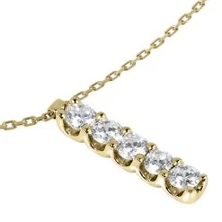 14K White Gold Designer 5 Stone Diamond Journey Pendant 0.75ct 12 14K White Gold Designer 5 Stone Diamond Journey Pendant 0.75ct -Fashion Accessories Shop 14k gold 5 stone diamond journey pendant 075ct p 28021 back yellow 20220426