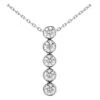 14K White Gold Unique 5 Stone Diamond Journey Pendant 0.75ct