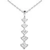 14K White Gold 5 Stone Diamond Journey Pendant For Women 1.08ct