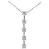 14K White Gold 5 Stone Diamond Journey Pendant 1.75ct