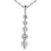 14K White Gold Unique 5 Stone Diamond Journey Pendant 1ct