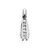 14K White Gold 6 Stone Diamond Journey Pendant 0.42ct