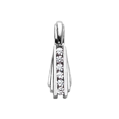 14K White Gold 6 Stone Diamond Journey Pendant 0.42ct 3 14K White Gold 6 Stone Diamond Journey Pendant 0.42ct
