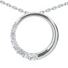 14K White Gold Handmade 9 Stone Diamond Journey Pendant 1.50ct