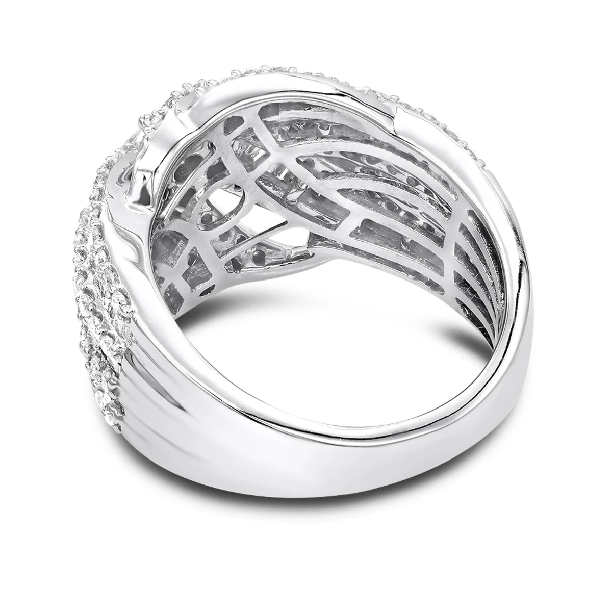 14K White Gold Baguette Round Diamond Ladies Cocktail Ring 2.25ct By Luxurman 6 14K White Gold Baguette Round Diamond Ladies Cocktail Ring 2.25ct By Luxurman - Image 4