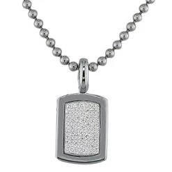 14K White Gold Ball / Combat / Dog Tag Chain 3mm, 24-40in