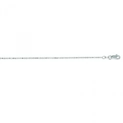 14K White Gold Bead Dog Tag Chain For Men & Women Diamond Cut 1.2mm