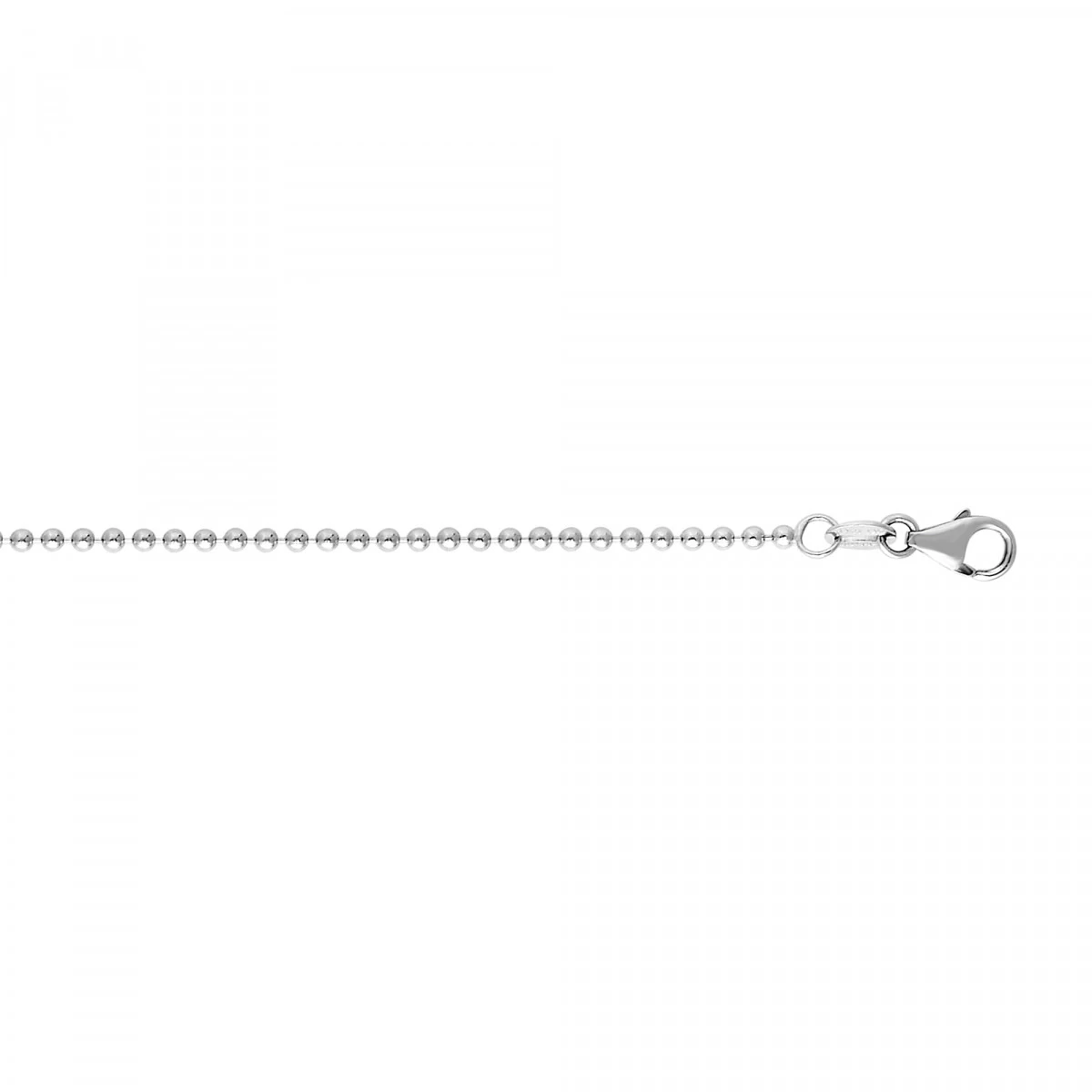 14K White Gold Bead Dog Tag Chain For Women 1.5mm Wide 3 14K White Gold Bead Dog Tag Chain For Women 1.5mm Wide