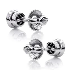 14K White Gold Black Diamond Stud Earrings Bezel Set 0.75ct 11 14K White Gold Black Diamond Stud Earrings Bezel Set 0.75ct -Fashion Accessories Shop 14k gold black diamond stud earrings bezel set 075ct p 6046 backwh