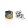 14K White Gold Blue Yellow Diamond Earrings 0.19ct