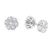 14K White Gold Cluster Flower Diamond Stud Earrings For Women 0.75ct By Luxurman