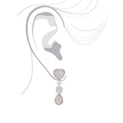 14K White Gold Dangle Diamond Heart Earrings 3ct By LUXURMAN -Fashion Accessories Shop 14k gold dangle diamond heart earrings 3ct by luxurman body rose