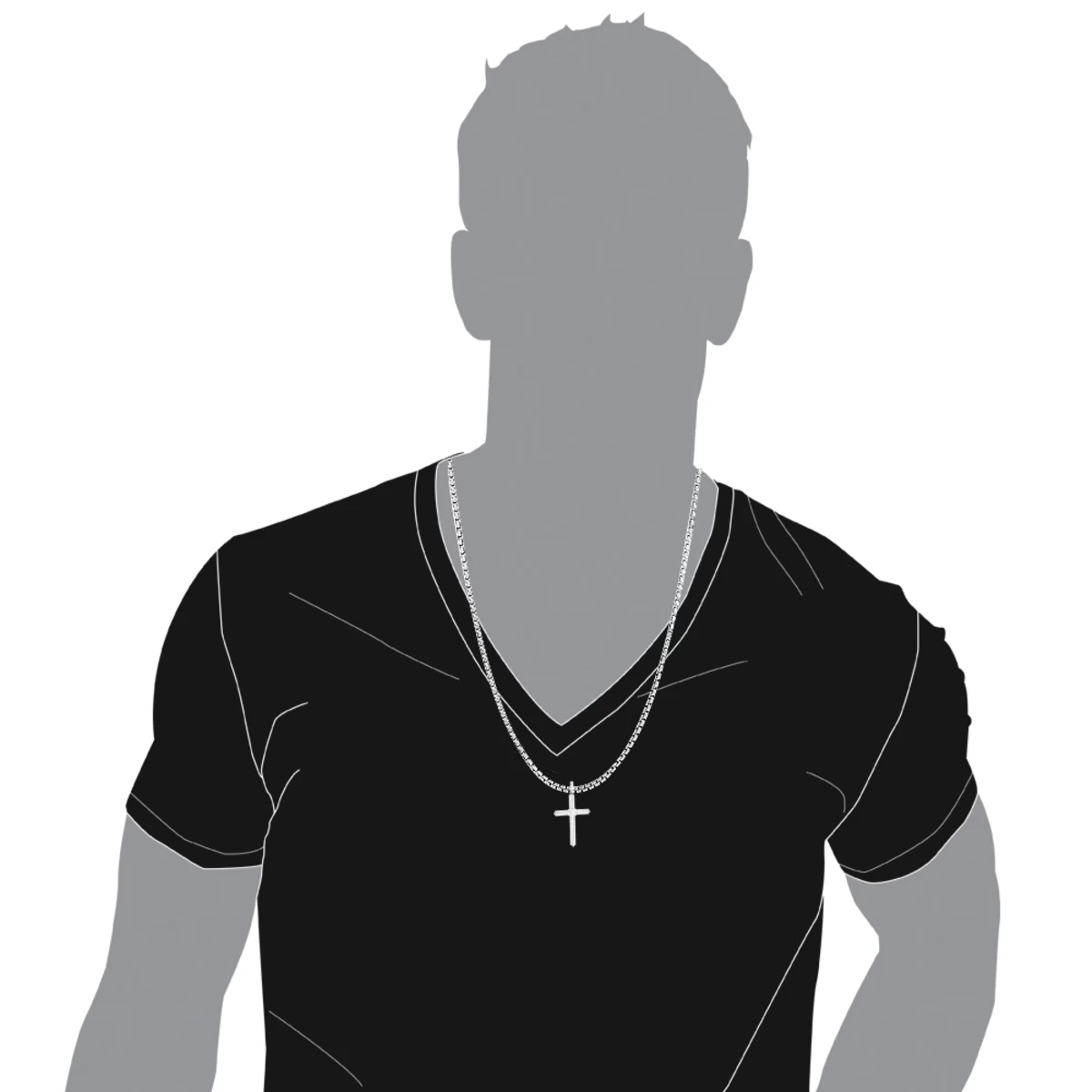 14K White Gold Designer Diamond Cross Pendant 0.42ct 7 14K White Gold Designer Diamond Cross Pendant 0.42ct - Image 5