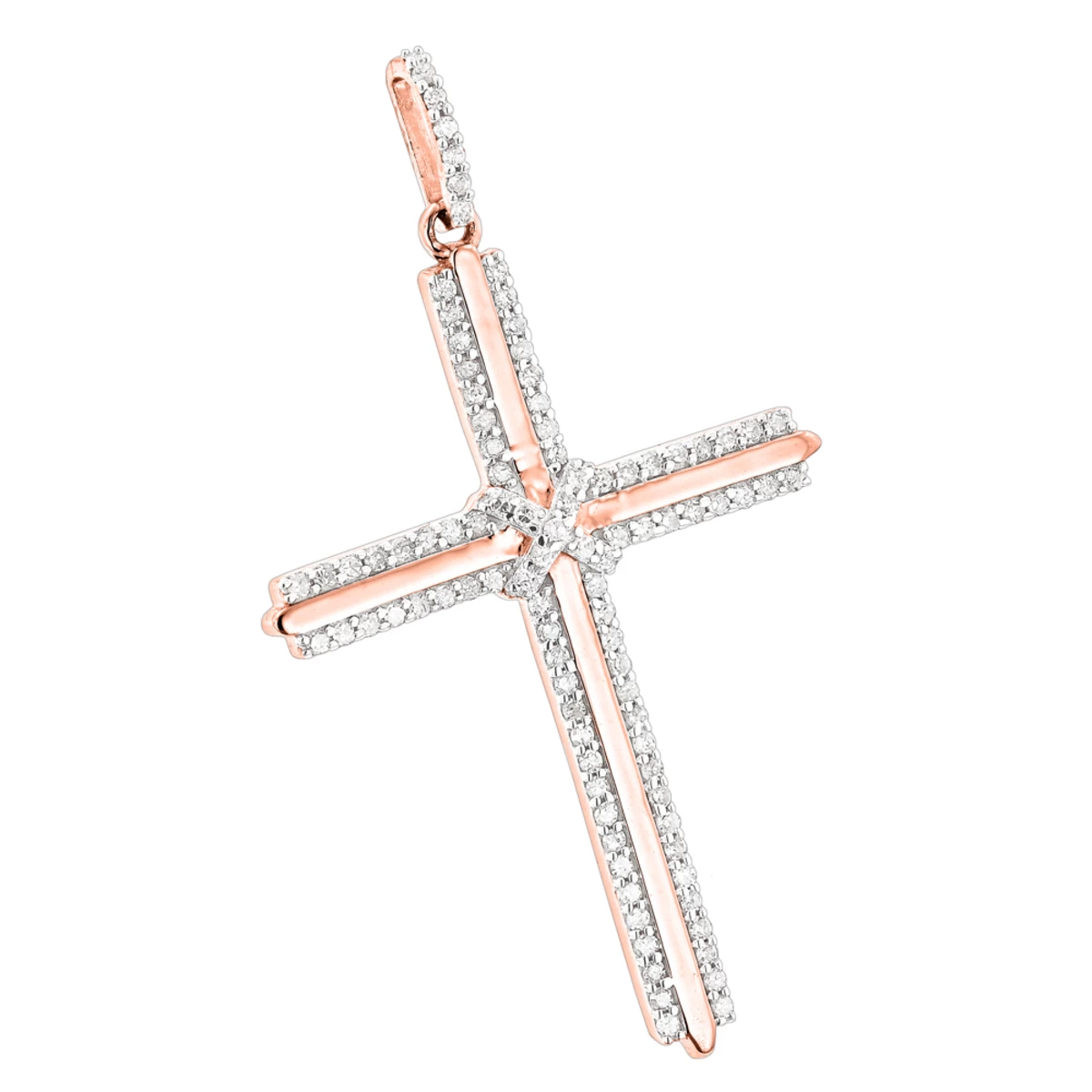 14K White Gold Designer Diamond Cross Pendant 0.42ct 5 14K White Gold Designer Diamond Cross Pendant 0.42ct - Image 3