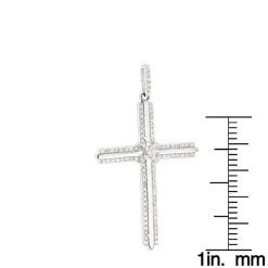 14K White Gold Designer Diamond Cross Pendant 0.42ct 13 14K White Gold Designer Diamond Cross Pendant 0.42ct -Fashion Accessories Shop 14k gold designer diamond cross pendant 042ct p 6554 rulerwh