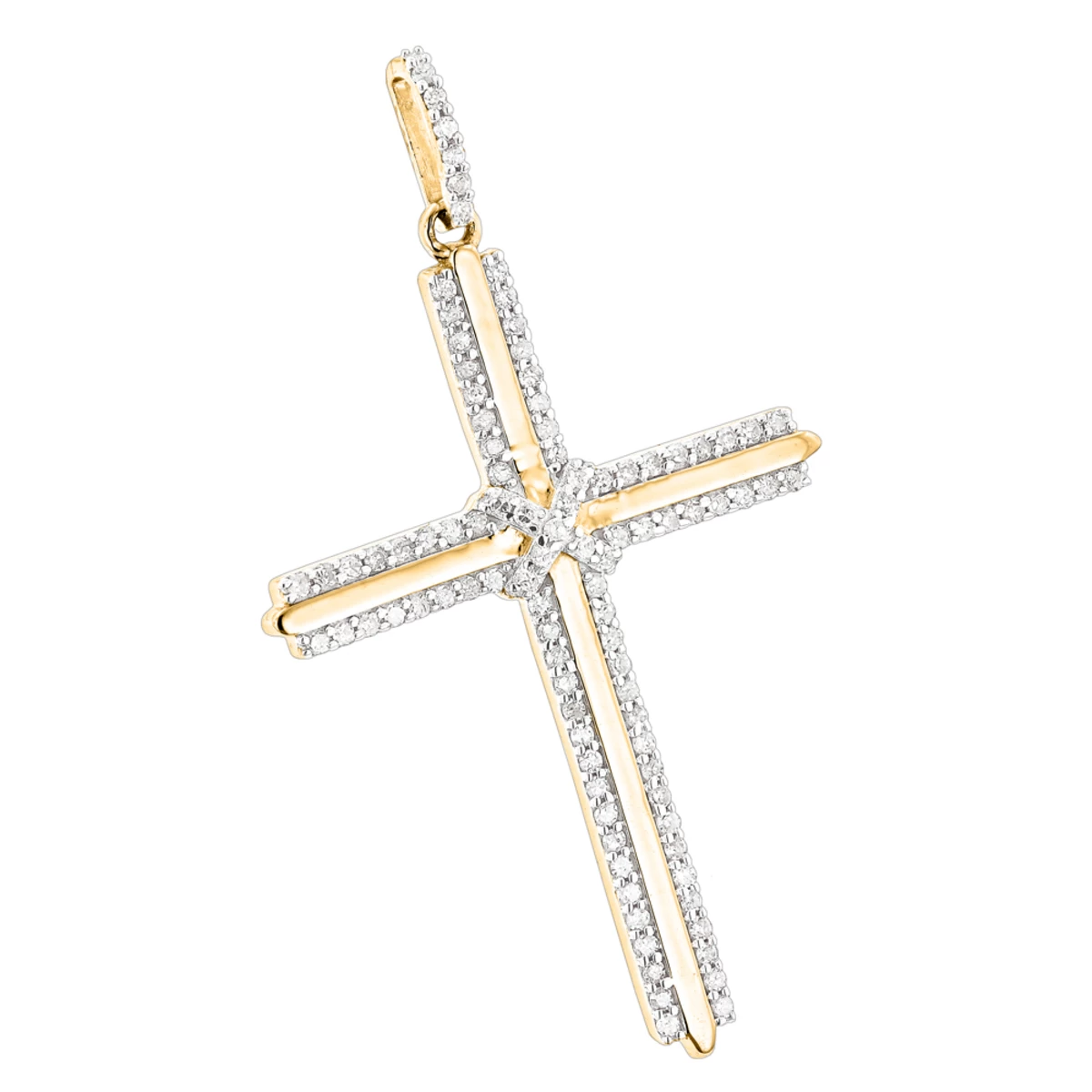 14K White Gold Designer Diamond Cross Pendant 0.42ct 4 14K White Gold Designer Diamond Cross Pendant 0.42ct - Image 2
