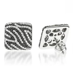 14K White Gold Designer Diamond Earrings 0.77ct