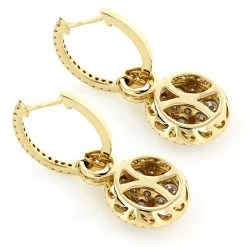 14K Yellow Gold Designer Diamond Earrings 2.04ct Clusters -Fashion Accessories Shop 14k gold designer diamond earrings 204ct clusters backye