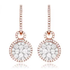 14K Yellow Gold Designer Diamond Earrings 2.04ct Clusters -Fashion Accessories Shop 14k gold designer diamond earrings 204ct clusters ro