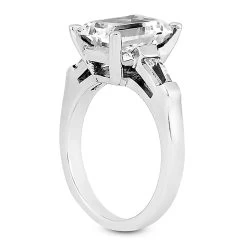 Affordable 3 Stone Baguette And Emerald Diamond Engagement Ring 14K White Gold -Fashion Accessories Shop 14k gold designer diamond engagement ring 037ct p 23269 back white 20220426