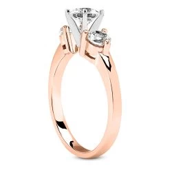 14K White Gold 3 Stone Diamond Engagement Ring 0.80ct -Fashion Accessories Shop 14k gold designer diamond engagement ring 080ct p 26377 back rose 20220426