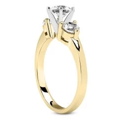 14K White Gold 3 Stone Diamond Engagement Ring 0.80ct -Fashion Accessories Shop 14k gold designer diamond engagement ring 080ct p 26377 back yellow 20220426