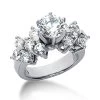 14K White Gold Designer Prong Set Diamond Engagement Ring 0.86ct