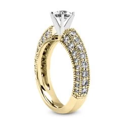 14K White Gold Designer Diamond Engagement Ring 1.31ct -Fashion Accessories Shop 14k gold designer diamond engagement ring 131ct p 26422 back yellow 20220426