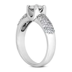 14K White Gold Designer Diamond Engagement Ring 1.33ct -Fashion Accessories Shop 14k gold designer diamond engagement ring 133ct p 26467 back white 20220426
