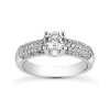 14K White Gold Designer Diamond Engagement Ring 1.33ct