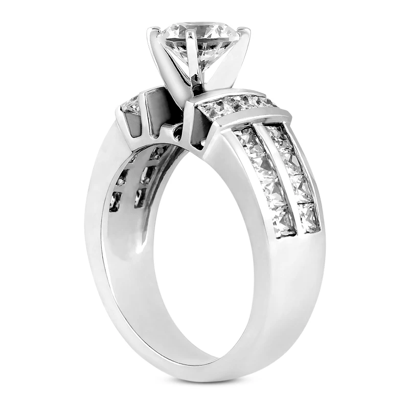 14K White Gold Designer Diamond Engagement Ring 1.60ct 6 14K White Gold Designer Diamond Engagement Ring 1.60ct - Image 4
