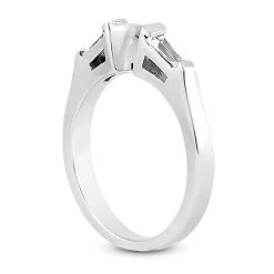 14K White Gold Baguette Diamond Engagement Ring Band 0.12ct -Fashion Accessories Shop 14k gold designer diamond engagement ring band 012ct p 23263 back white 20220426