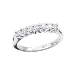 14K White Gold 7 Stone Designer Diamond Engagement Ring Band 0.25ct