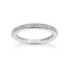 14K White Gold Prong Set Diamond Engagement Ring Band 0.37ct