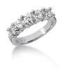 14K White Gold 5 Stone Diamond Engagement Ring Band 0.49ct