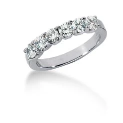 14K White Gold Round Diamond Engagement Ring Band 0.60ct