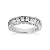 14K White Gold Designer Diamond Engagement Ring Band 1.34ct