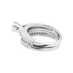 14K White Gold Designer Prong Set Diamond Engagement Ring Set 1.60ct -Fashion Accessories Shop 14k gold designer diamond engagement ring set 160ct p 26313 backwh