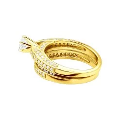 14K White Gold Designer Prong Set Diamond Engagement Ring Set 1.60ct -Fashion Accessories Shop 14k gold designer diamond engagement ring set 160ct p 26313 backye