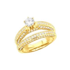 14K White Gold Designer Prong Set Diamond Engagement Ring Set 1.60ct -Fashion Accessories Shop 14k gold designer diamond engagement ring set 160ct p 26313 ye
